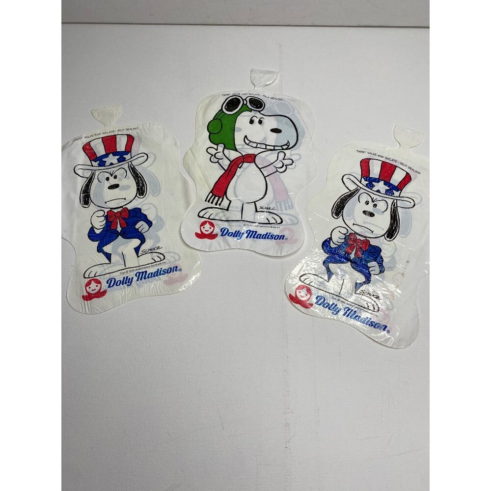 1971 Set 3 Dolly Madison Cupcakes Peanuts Snoopy Inflatables Balloons